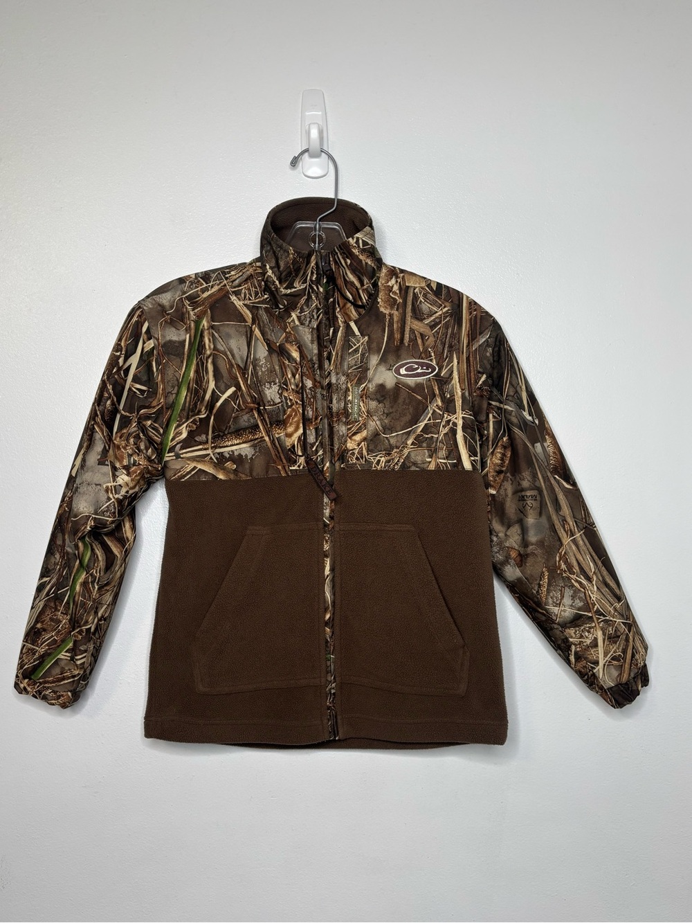 Drake Waterfowl Youth Eqwader Full Zip Jacket Size 8, Brown Camo
